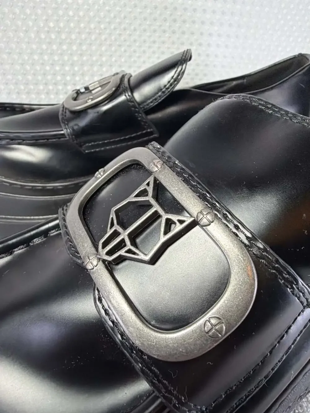 Naked Wolfe Slime Black Leather Platform Loafers